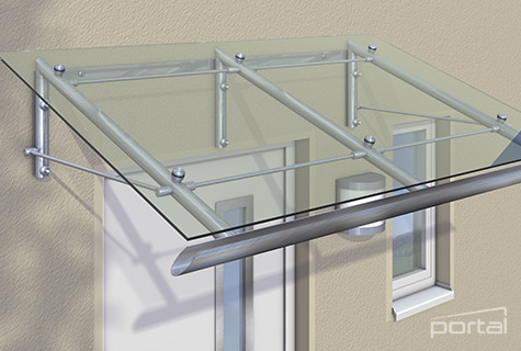 Vordach mit Alu-Streben © portal