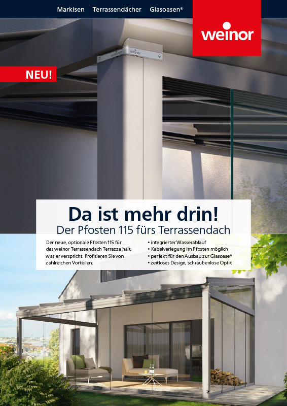 Broschüre Pfosten 115 für Ihr Terrassendach von weinor