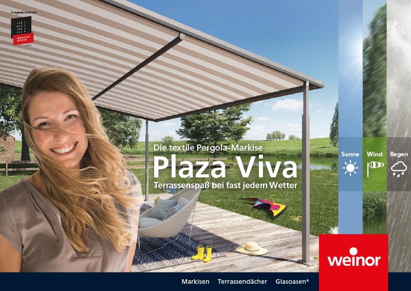 Prospekt Pergola Markise Plaza Viva © weinor