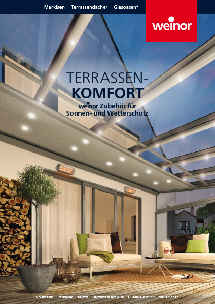 Broschüre Zubehör für Terrassendach und Markise von weinor